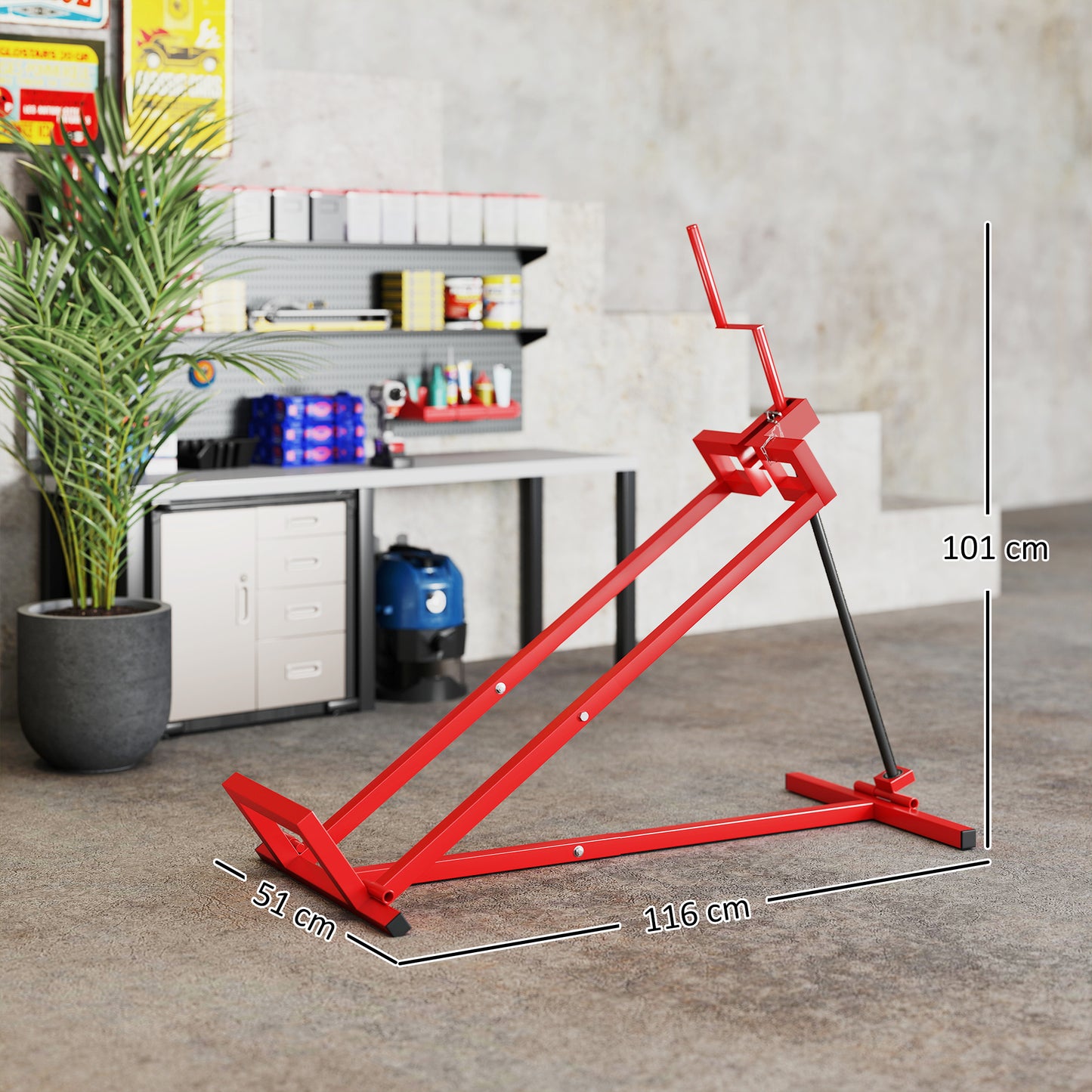 Foldable Ride On Lawn Mower Lift, 400 kg Telescopic Maintenance Jack