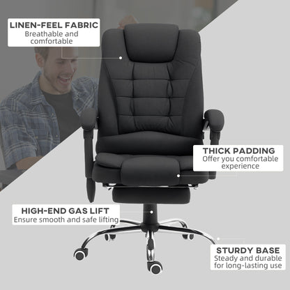 Ergonomic Heated 6 Points Vibration Massage Office Chair, Black