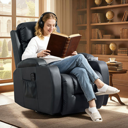 Massage Recliner Chair with 8 Vibration & Heat, Black