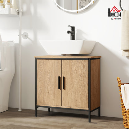 Under Sink Cabinet with Doors for Basin without or with Pedestal Oak
