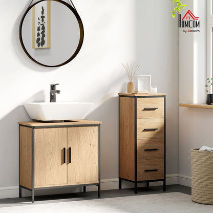 Under Sink Cabinet with Doors for Basin without or with Pedestal Oak