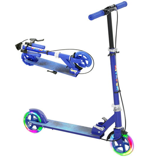 Scooter for Kids, Folding Kick Scooter w/ Adjustable Handle, Blue