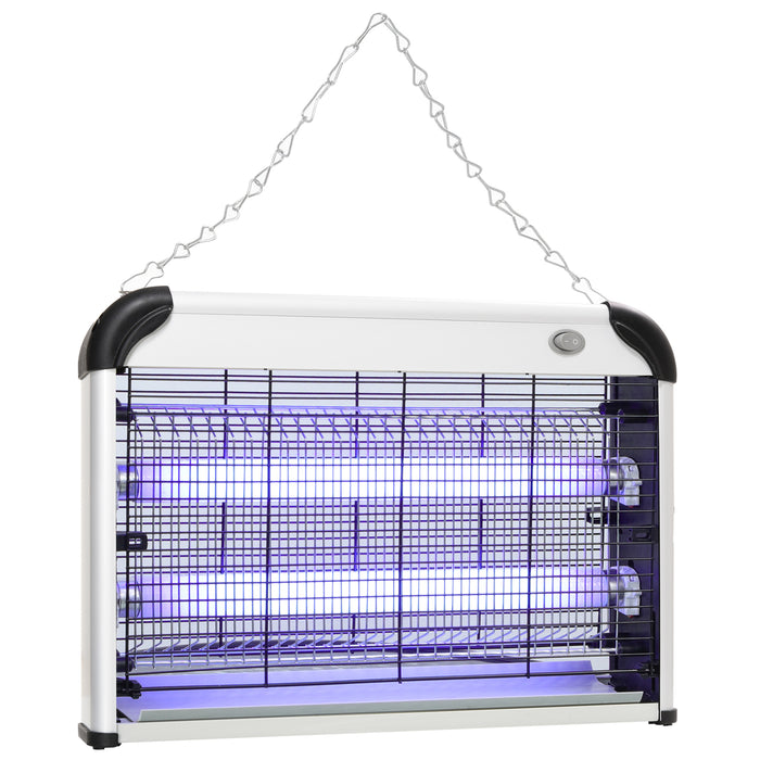 Free Standing Wall Hanging 20W Electric Fly Mosquito Killer Electric Fly Zapper, Bug Zapper, Insect Killer, Silver