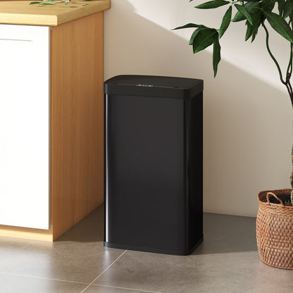 45L Sensor Bin, Metal Kitchen Bin with Automatic Close, Black