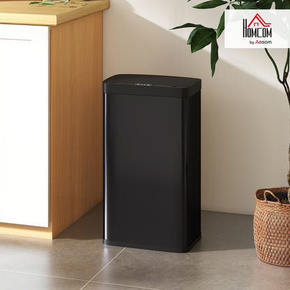 45L Sensor Bin, Metal Kitchen Bin with Automatic Close, Black