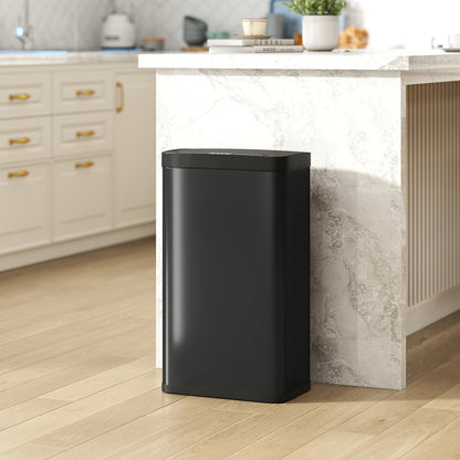 45L Sensor Bin, Metal Kitchen Bin with Automatic Close, Black