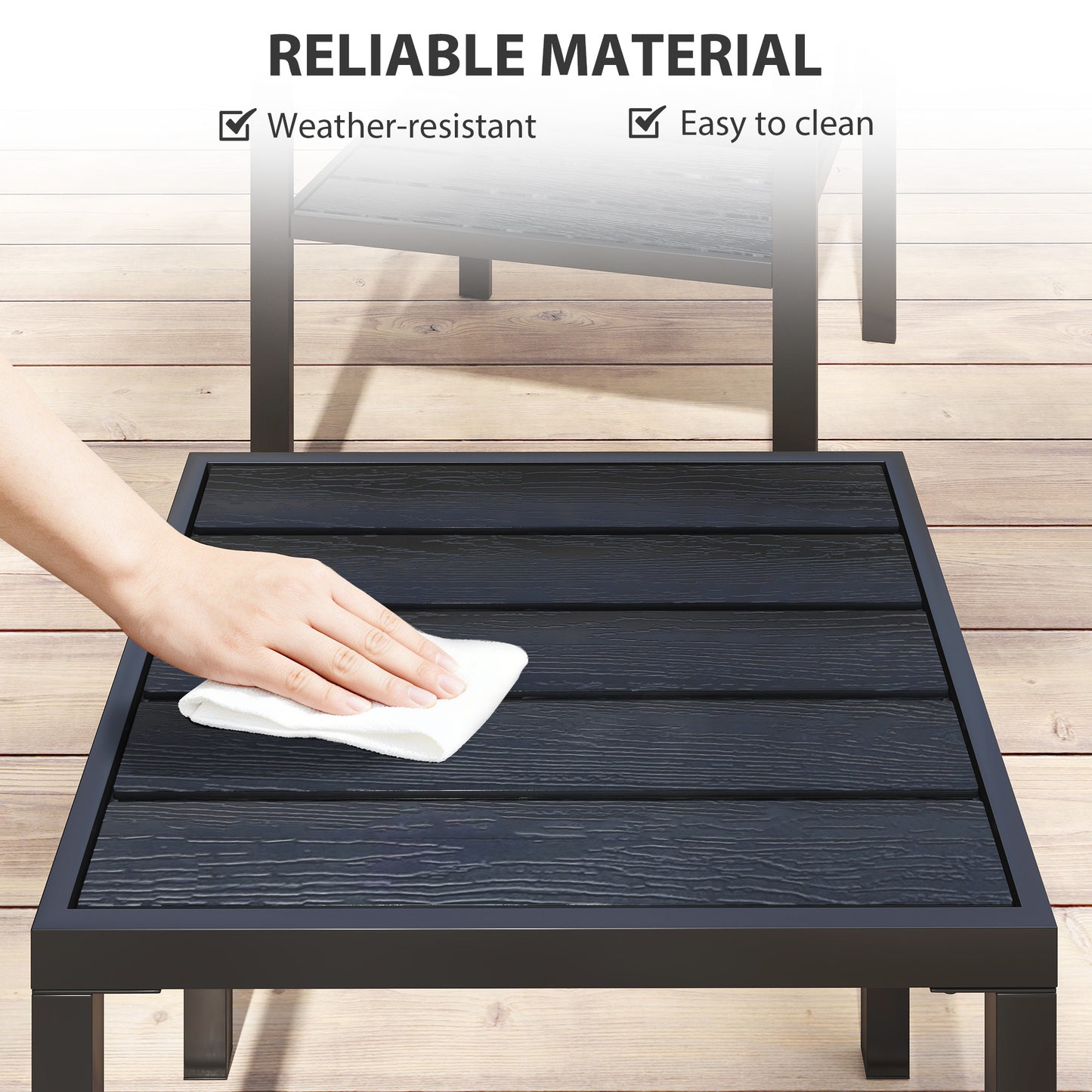 3 Pieces Garden Bistro Set for 2, Outdoor Bistro Table and Chairs