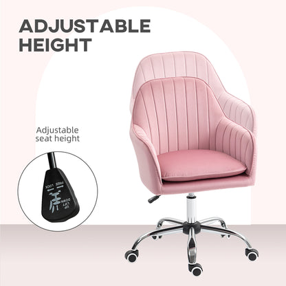 Office Chair, Swivel Desk Chair w/ Adjustable Height, Dark Pink