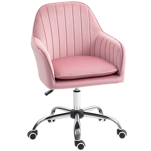 Office Chair, Swivel Desk Chair w/ Adjustable Height, Dark Pink