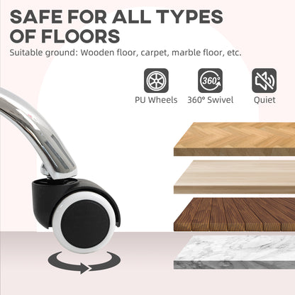 Office Chair, Swivel Desk Chair w/ Adjustable Height, Dark Pink