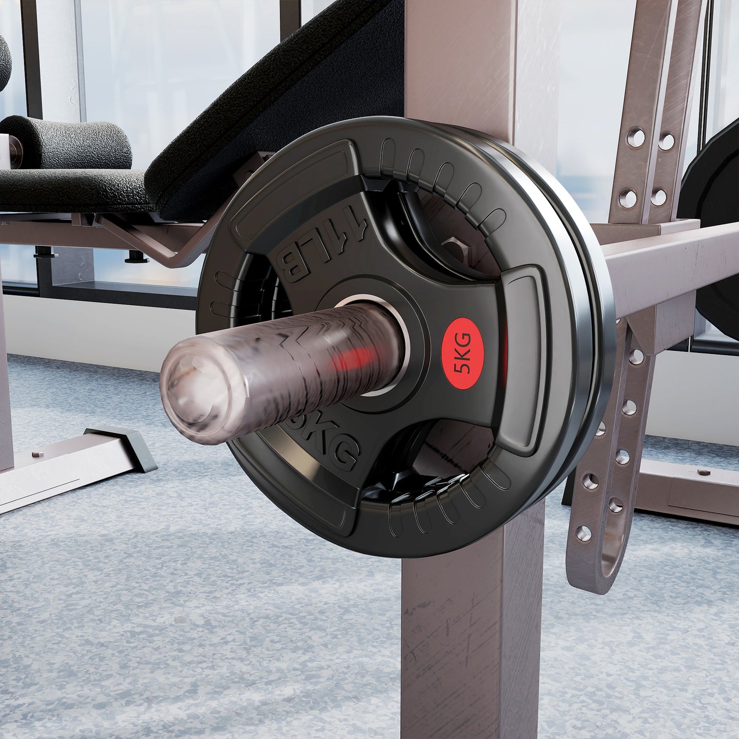 2 x 5kg Olympic Weight Plates, Weight Plate Discs with Tri-Grips