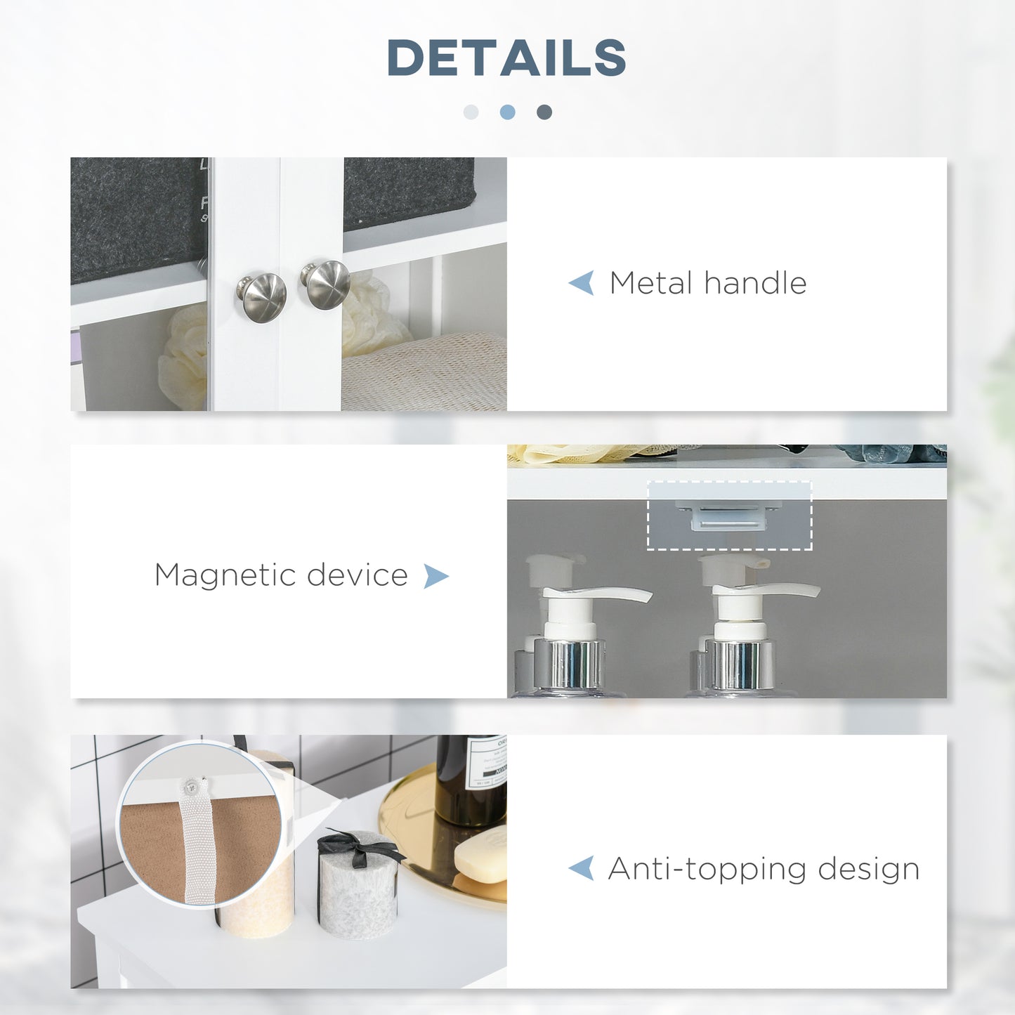 Bathroom Floor Storage Cabinet Standing Unit Kitchen Cupboard W/ Doors