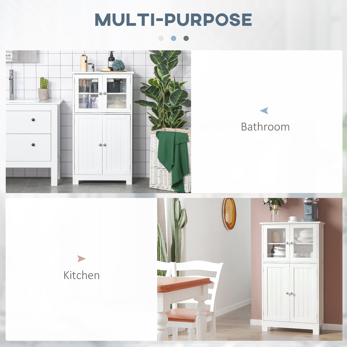 Bathroom Floor Storage Cabinet Standing Unit Kitchen Cupboard W/ Doors