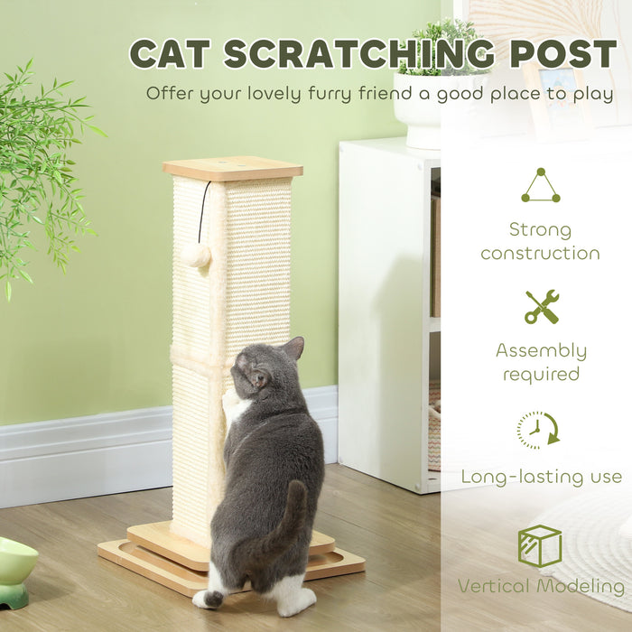 67cm Cat Scratching Post 3 in 1 Cat Scratcher w/ Track Ball Toy