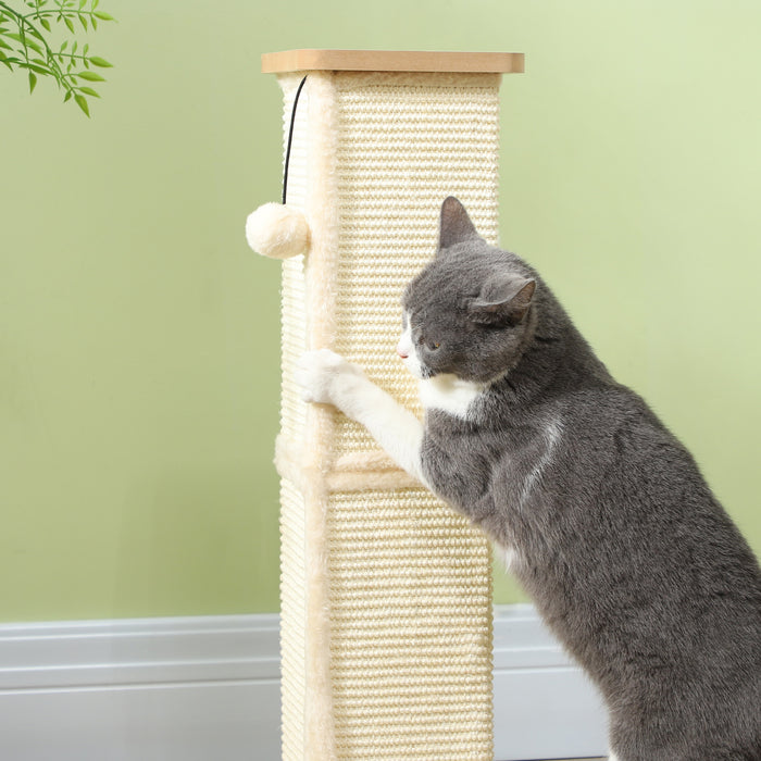 67cm Cat Scratching Post 3 in 1 Cat Scratcher w/ Track Ball Toy