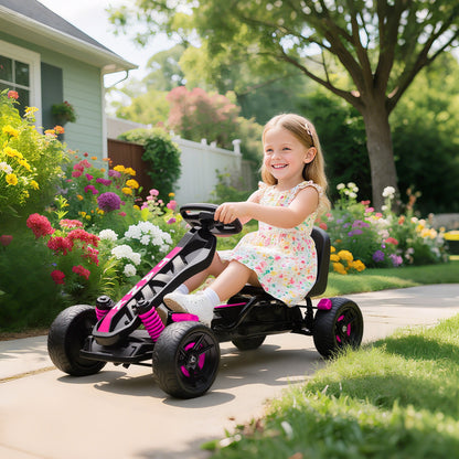 Pedal Go Kart with Automatic Clutch, for Ages 3-6 Years, Pink
