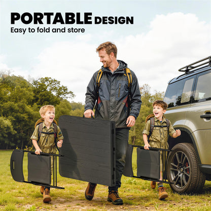 5 Piece 6ft Foldable Table and Chairs, Portable Picnic Table Set