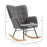 Wingback Rocking Chair for Nursing, Berber Fleece Nursery Glider Rocker, Modern Armchair for Living Room, Grey