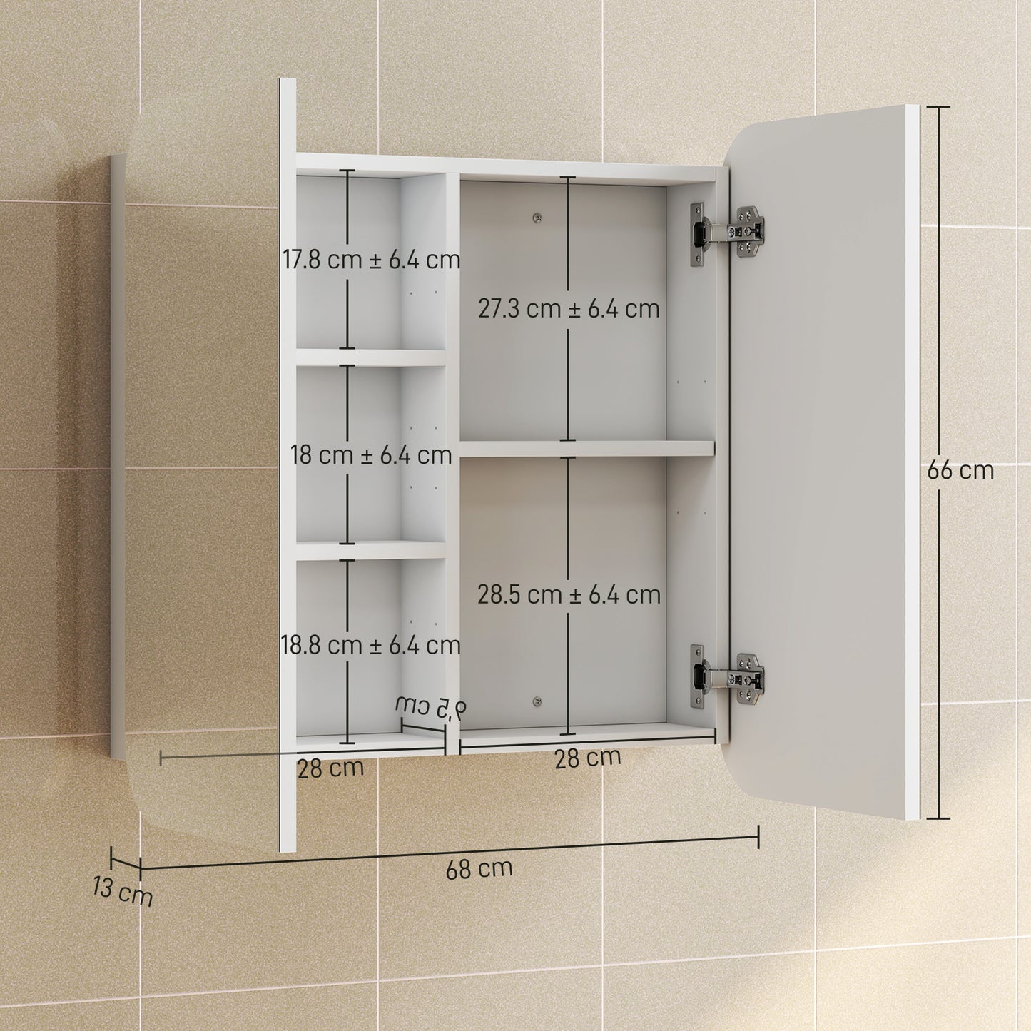 Arched Bathroom Mirror Cabinet, Wall Mounted Mirrored Cabinet