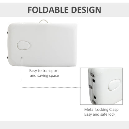 Portable PVC Massage Table Beauty Therapy Couch Bed Spa Aluminum White