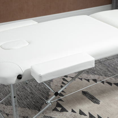 Portable PVC Massage Table Beauty Therapy Couch Bed Spa Aluminum White