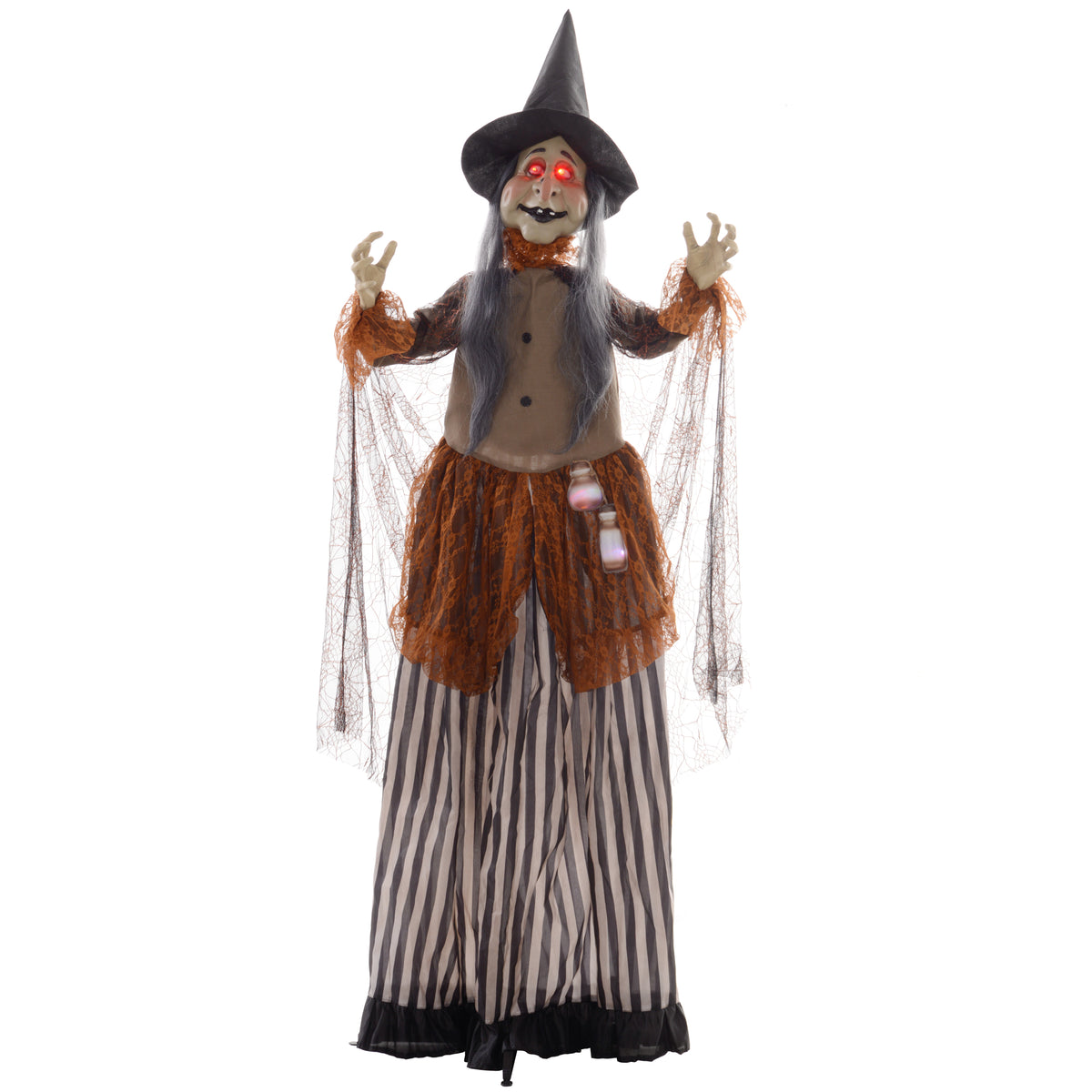Outdoor Halloween Animatronic with Sound Activated, Light Up Eyes