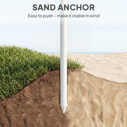 1.8 m Beach Umbrella Parasol with Sand Anchor, 30 Tilt, Green