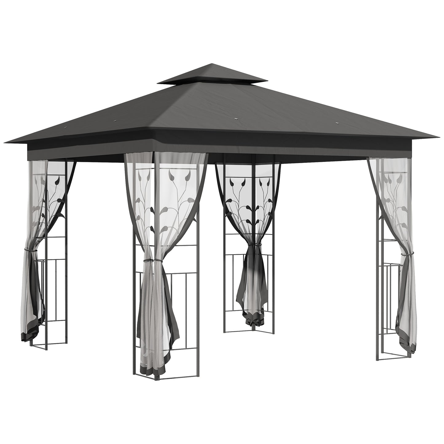 3 x 3(m) Garden Gazebo Marquee Tent Canopy Shelter Pavilion Grey