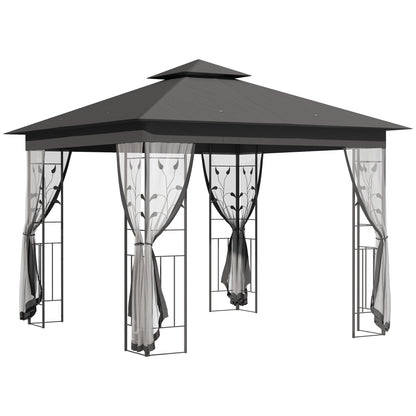 3 x 3(m) Garden Gazebo Marquee Tent Canopy Shelter Pavilion Grey