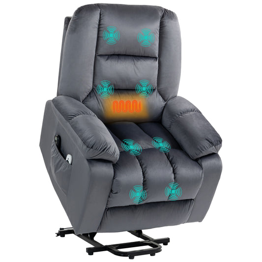 Lift Chair with Vibration Massage, Heat, Quick Assembly, Grey