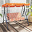 3-Seat Swing Chair Garden Swing Seat with Adjustable Canopy for Patio, Orange