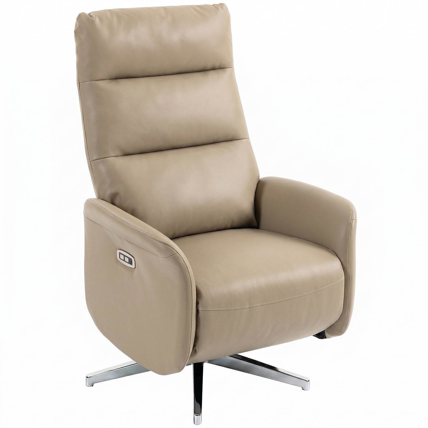 Recliner Armchair, Swivel Recliner with Type C+USB, Brown