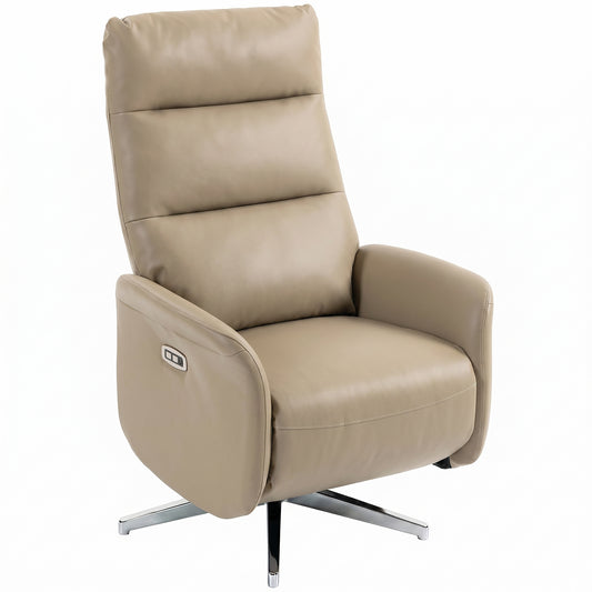 Recliner Armchair, Swivel Recliner with Type C+USB, Brown
