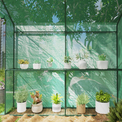 Walk in Greenhouse w/Shelves Steeple Grow House 120 x 186 x 190 cm