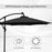 3(m) LED Banana Parasol Garden Cantilever Umbrella with Solar Lights, Crank Handle and Cross Base, Hanging Sun Shade, Black