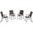 4pcs Rattan Chair Garden Furniture Wicker Foldable Chair Steel Frame for Poolside Garden