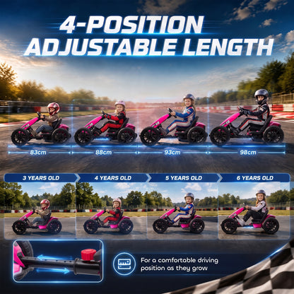 12V Kids' Electric Go-Kart with Dual Motors and Adjustable Seat - Pink & Black