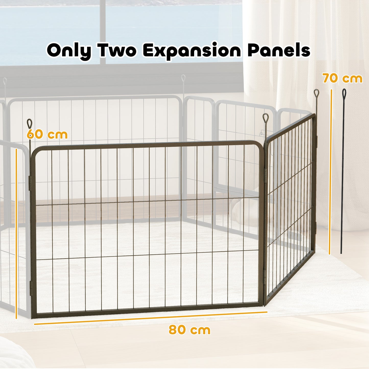 2 Piece Dog Pen Expansion Pack for 60cm High Pet Playpen for S Dogs