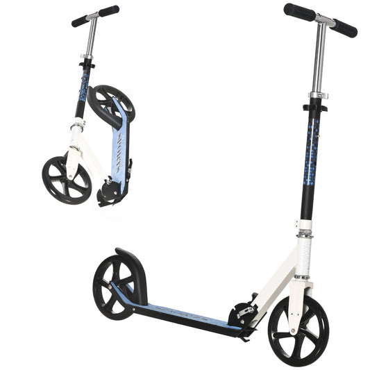 Kick Scooter Commuter Adjustable Height Wheels Foldable Aluminium White