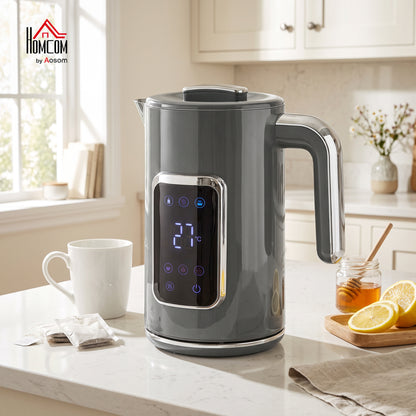1.7L Fast Boil 3000W Electric Kettle with LED Display, Grey