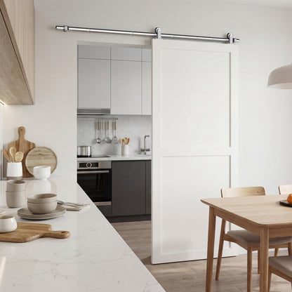 Sliding Door Hardware Kit Smooth Quiet 180cm Sliver Tone