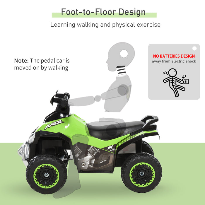 No Power Quad Toddler Ride on Car Foot-to-Floor Sliding Green