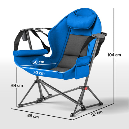 Hammock Camping Chair Set of 2, Adjustable Back Camp Chair, Blue