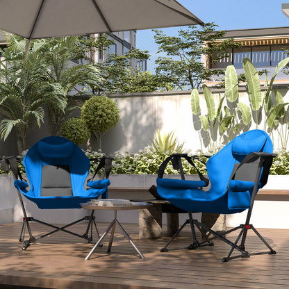 Hammock Camping Chair Set of 2, Adjustable Back Camp Chair, Blue