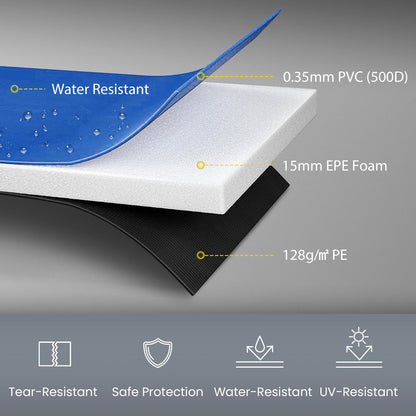 8FT Trampoline Spring Cover, Plastic Trampoline Pad, Yellow and Blue