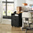 60cm Storage Cabinet with Drawers and Open Shelf, Black