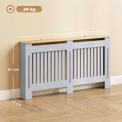 Radiator Cover Painted Slatted MDF Cabinet Lined Grill 152x19x81cm