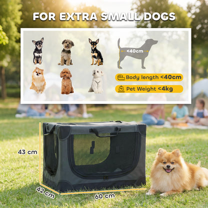 Collapsible Dog Crate Portable Pet Travel Carrier 60 x 42 x 43 cm