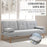 3 Seater Sofa Bed Scandinavian Style Recliner Thick Cushions Adjustable Split Back Middle Table with Armrest Cup Holder