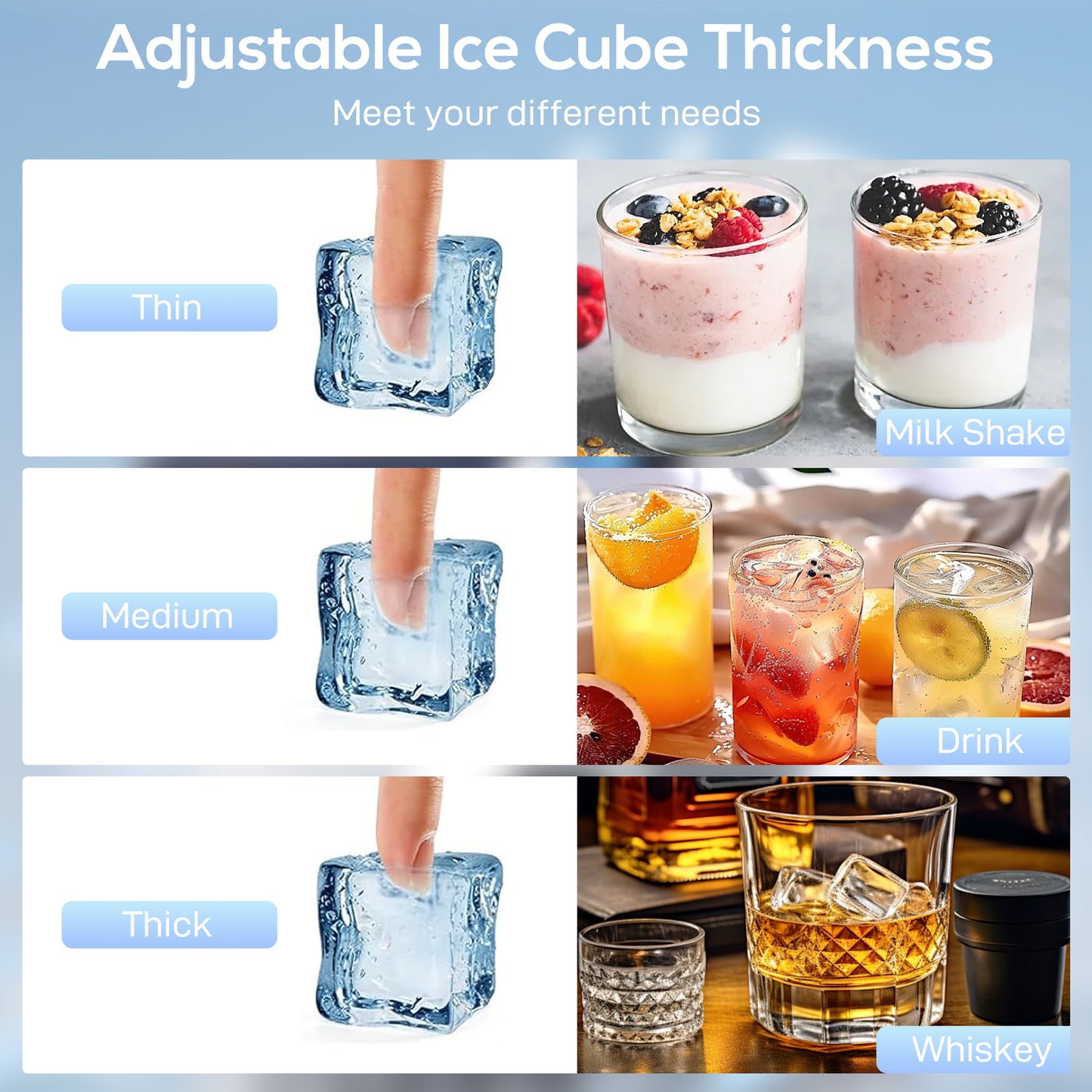36kg/24H Commercial Ice Maker Machine with Auto Self-Cleaning